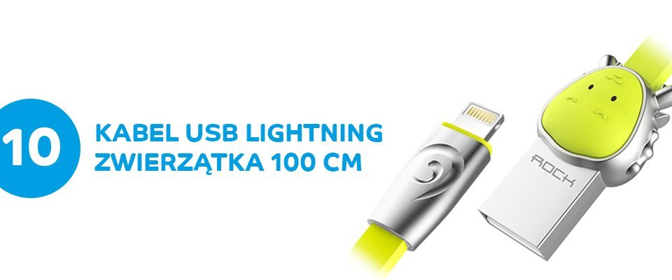 Kabel USB zwierzątka ROCK lightning 100 cm