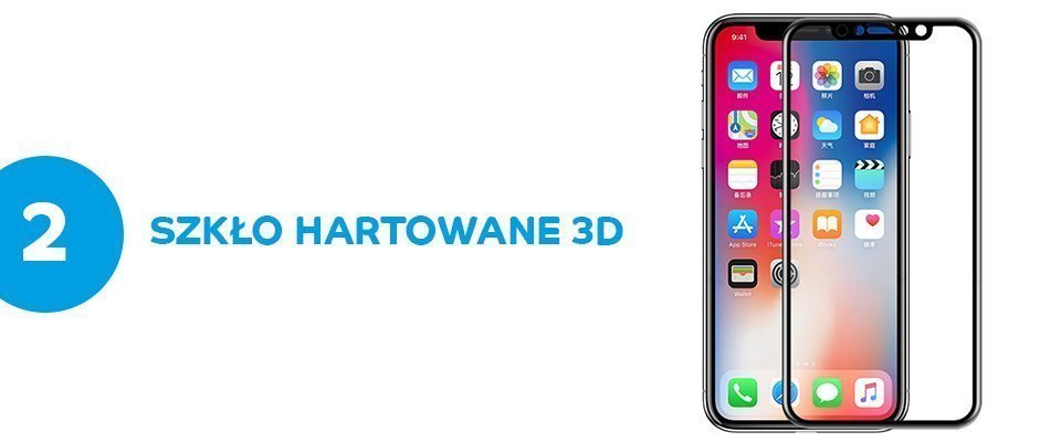 Szkło hartowane 3D ROCK iPhone X