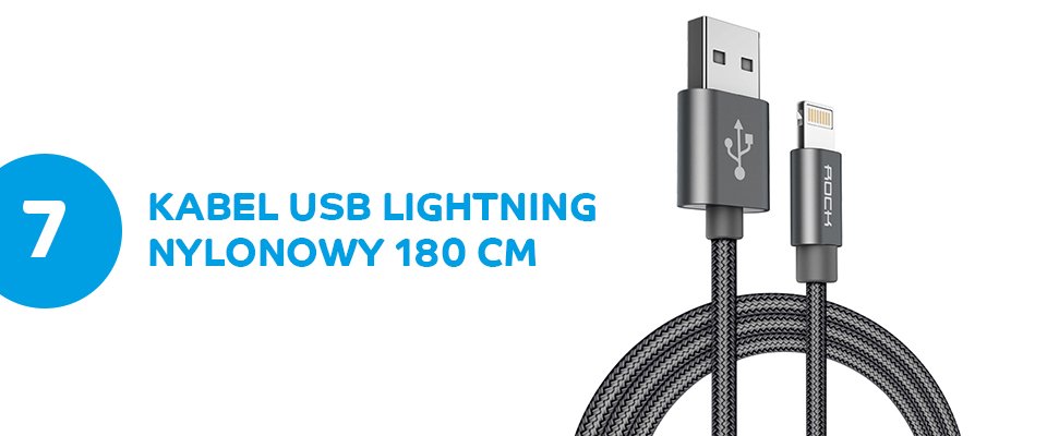 Kabel nylonowy lightning ROCK 180 cm