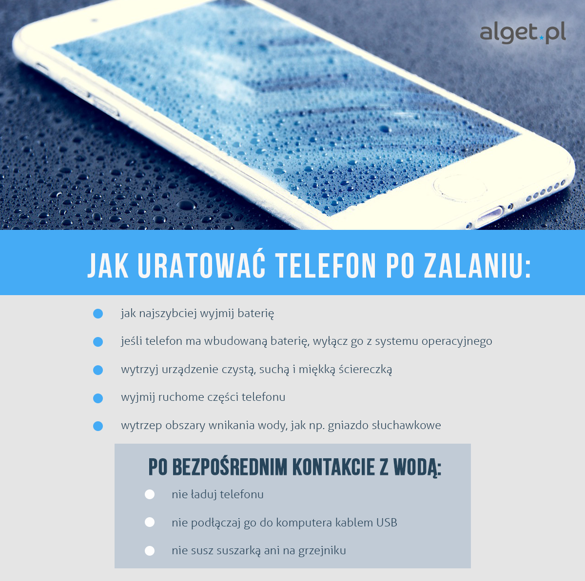 Jak uratować telefon po zalaniu